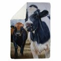 Begin Home Decor 60 x 80 in. Two Cows Eating Grass-Sherpa Fleece Blanket 5545-6080-AN430